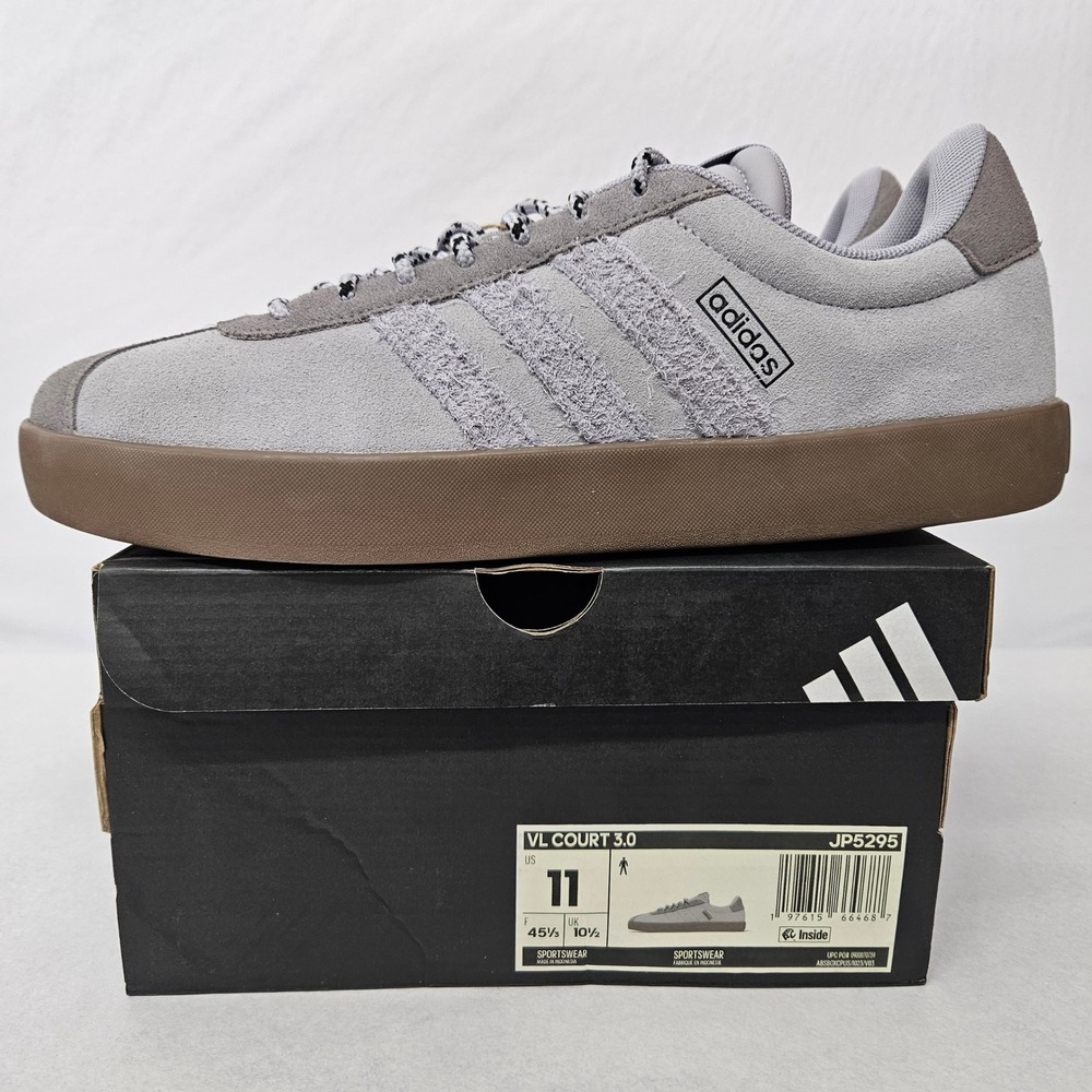 Adidas VL Court 3.0 Casual Shoes JP5295 Glory Grey Taupe Oxide Men's Sz 11